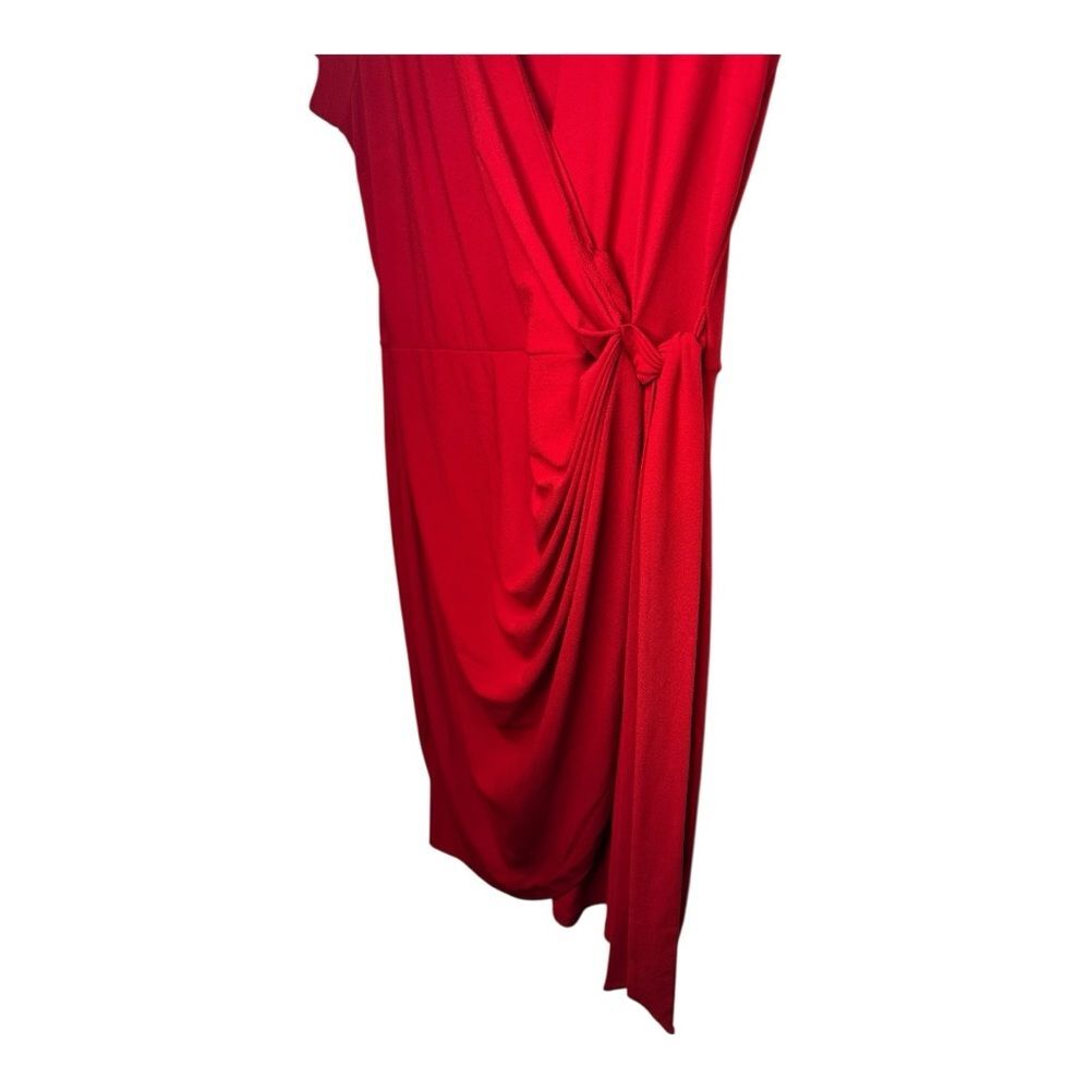 INC Red Faux-Wrap Midi Dress – Size Large, NWT - Picture 8 of 11